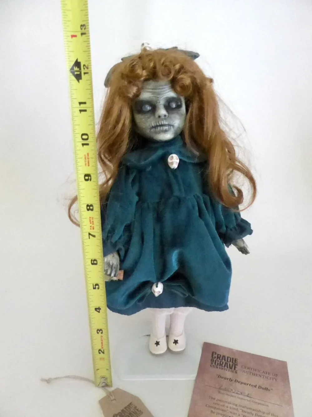 OOAK 13” ZOMBIE HORROR UNDEAD PORCELAIN DOLL PROP ODDITY HALLOWEEN